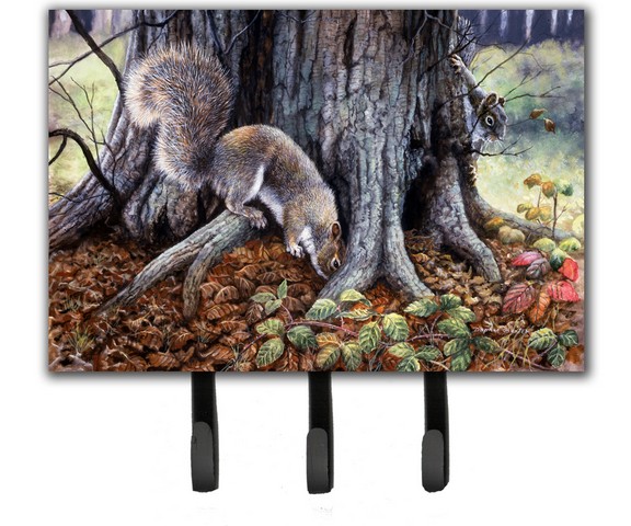 Grey Squirrels Around the Tree Leash or Key Holder