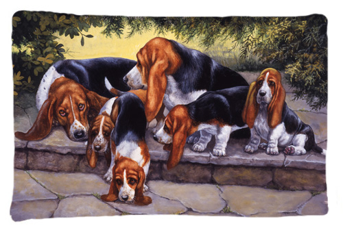 Basset Hound Puppies- Momma & Daddy Fabric Standard Pillowcase