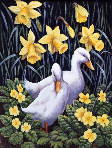 Ducks by Daphne Baxter Flag Canvas House Size