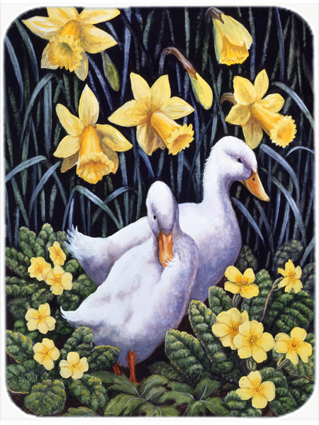 Ducks by Daphne Baxter Glass Large Cutting Board