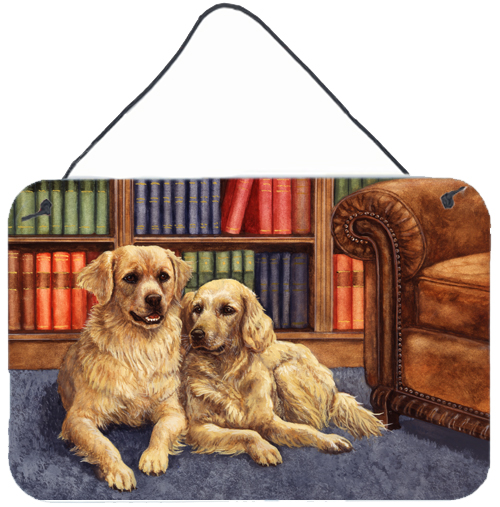 Golden Retrievers in the Library Wall or Door Hanging Prints