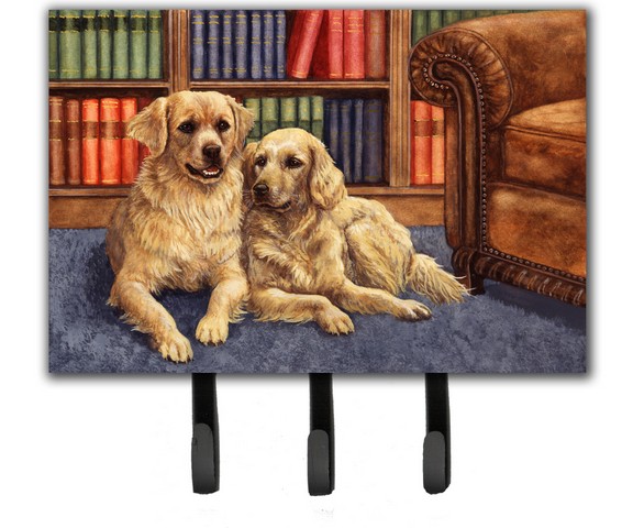 Golden Retrievers in the Library Leash or Key Holder