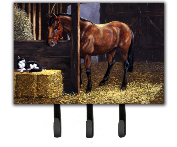 Horse in Stable with Cat Leash or Key Holder
