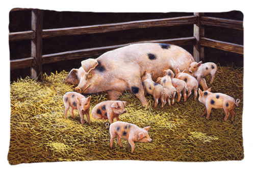 Pigs Piglets at Dinner Time Fabric Standard Pillowcase