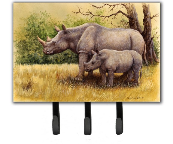 Rhinoceros by Daphne Baxter Leash or Key Holder