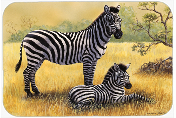 Zebras by Daphne Baxter Glass Large Cutting Board