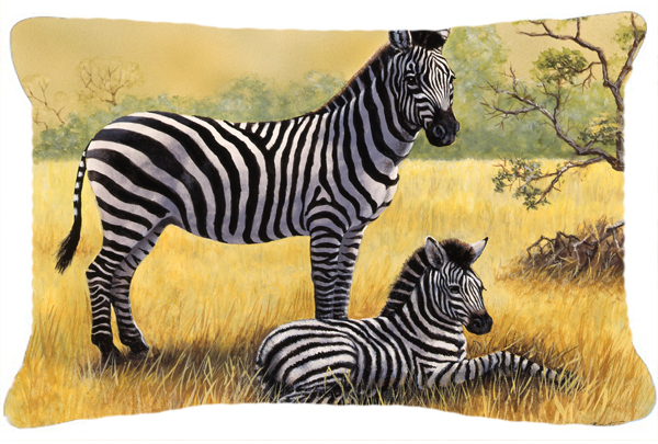 Zebras by Daphne Baxter Fabric Decorative Pillow