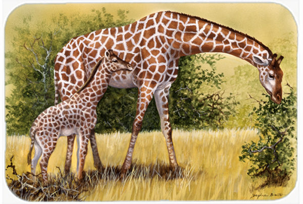 Giraffes by Daphne Baxter Glass Large Cutting Board