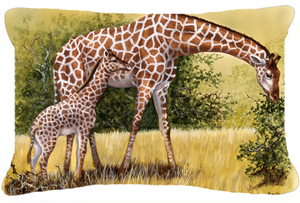 Giraffes by Daphne Baxter Fabric Decorative Pillow