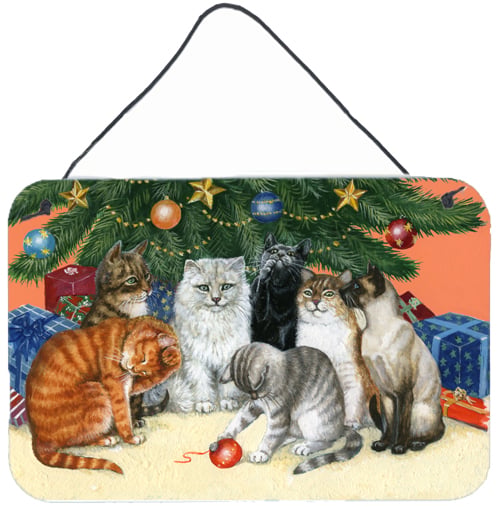 Cats Under the Christmas Tree Wall or Door Hanging Prints