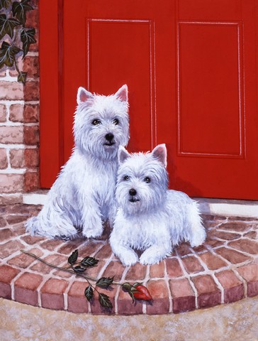 Red Door Westies Flag Garden Size