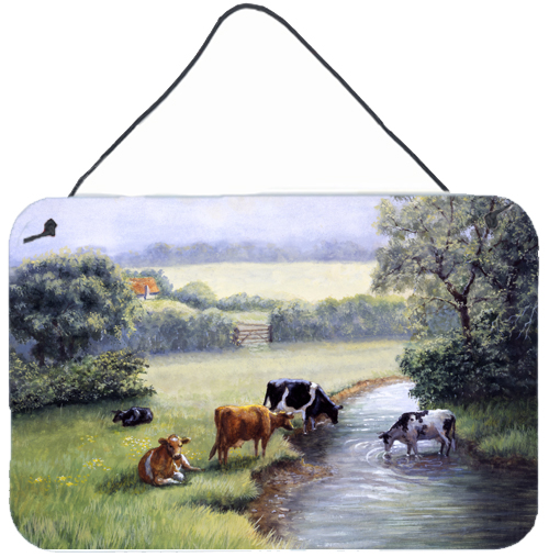 Cows Drinking at the Creek Bank Wall or Door Hanging Prints