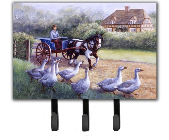 Geese Crossing Before the Horse Leash or Key Holder