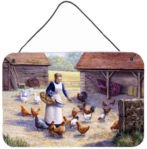 Chicken Hen Feeding Time Wall or Door Hanging Prints
