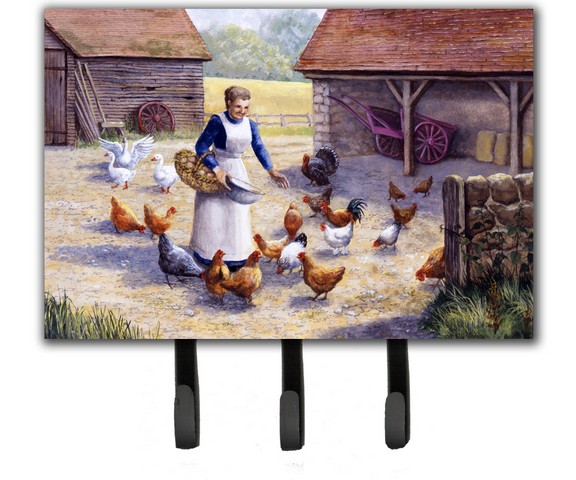 Chicken Hen Feeding Time Leash or Key Holder