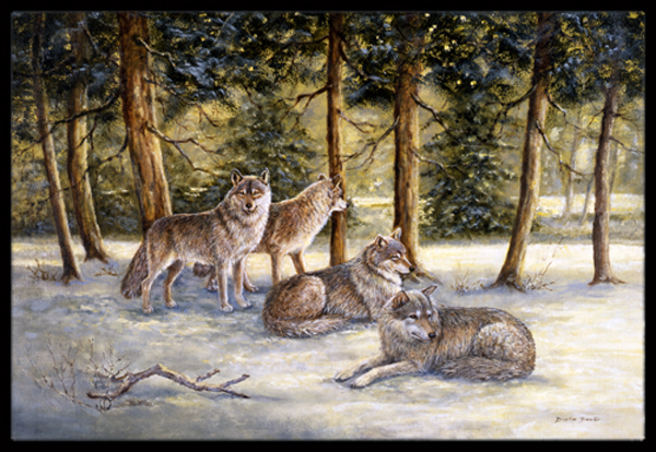 BDBA0371MAT Wolves by Daphne Baxter Indoor or Outdoor Mat- 18 x 27