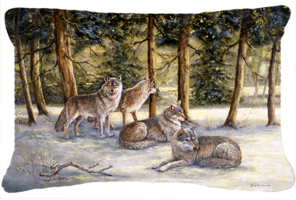 Wolves by Daphne Baxter Fabric Decorative Pillow
