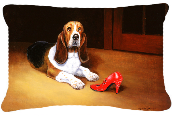 Basset & Shoe Fabric Decorative Pillow