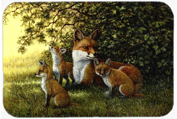 Foxes Resitng Under the Tree Glass Large Cutting Board