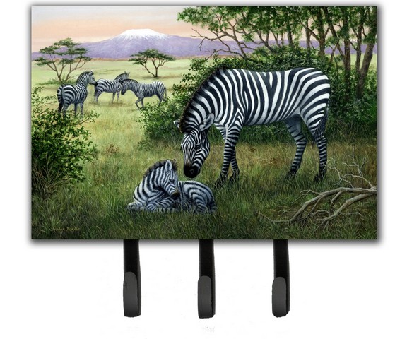 Zebras in the Field with Baby Leash or Key Holder