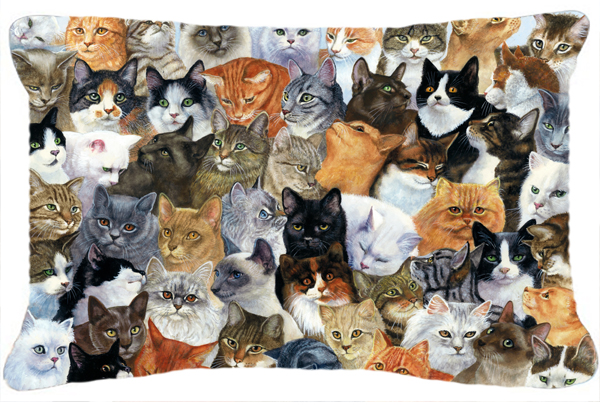 Cats Galore Fabric Decorative Pillow