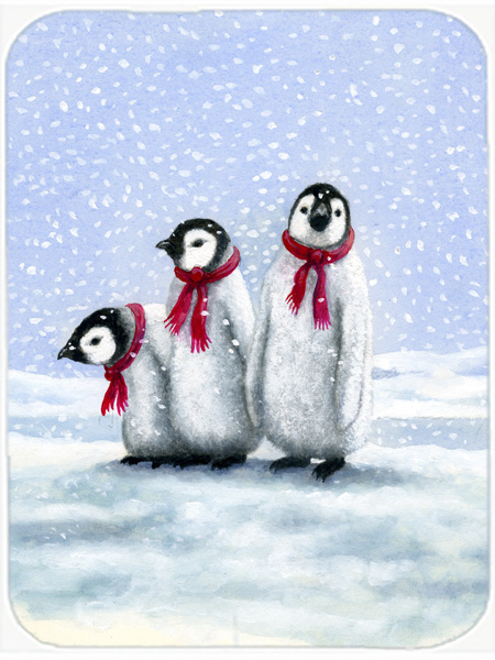 Penguins by Daphne Baxter Glass Large Cutting Board