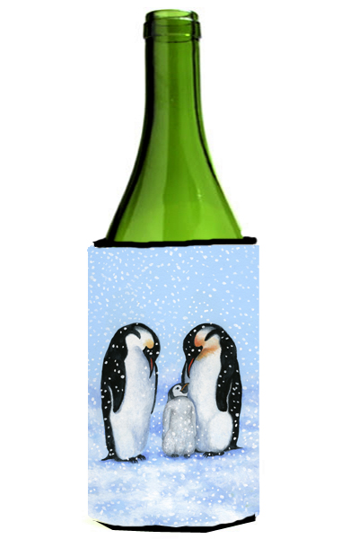 Penguin Family by Daphne Baxter Wine Bottle Can cooler Hugger