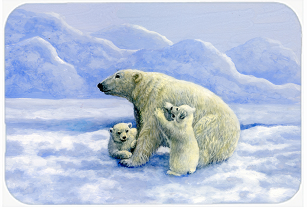 Polar Bears by Daphne Baxter Glass Large Cutting Board