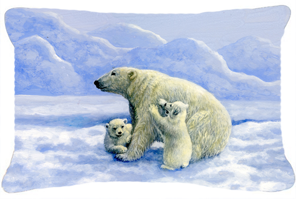Polar Bears by Daphne Baxter Fabric Decorative Pillow