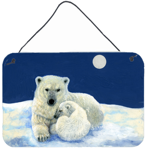 Polar Bears Moonlight Snuggle Wall or Door Hanging Prints