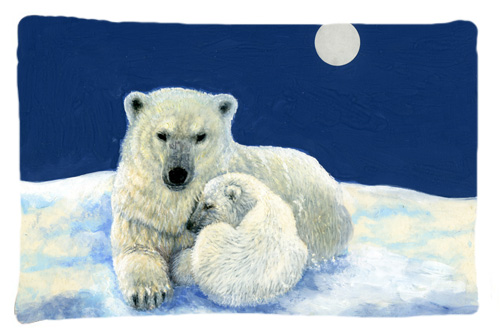 Polar Bears Moonlight Snuggle Fabric Standard Pillowcase