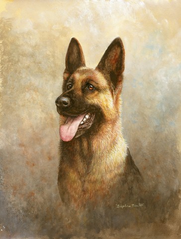 Alsatian German Shepherd Flag Canvas House Size