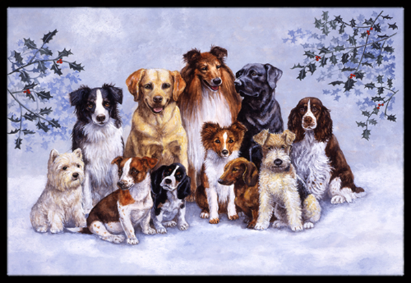 Winter Dogs Indoor or Outdoor Mat - 24 x 36