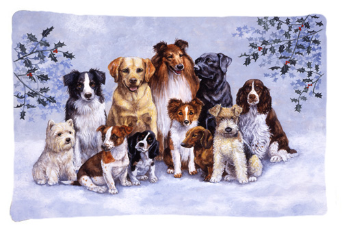 Winter Dogs Fabric Standard Pillowcase