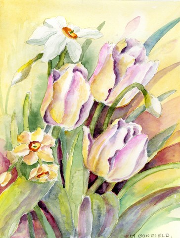 Tulips & Narcisuss Wall or Door Hanging Prints