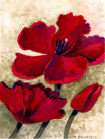 Red Tulip by Maureen Bonfield Flag Canvas House Size