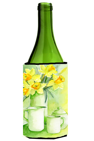 Yellow Daffodils by Maureen Bonfield Wine Bottle Can cooler Hugger