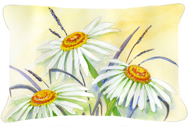 Daisies by Maureen Bonfield Fabric Decorative Pillow