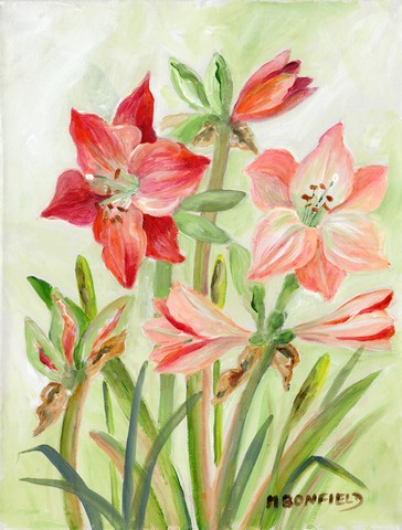 Lillies II by Maureen Bonfield Flag Garden Size