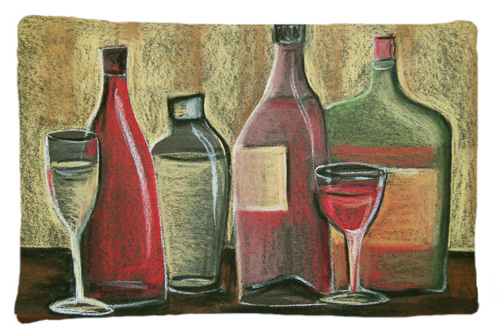 Wine by Tiffany Budd Fabric Standard Pillowcase