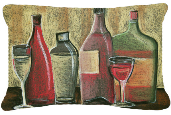 BTBU0168PW1216 Wine by Tiffany Budd Fabric Decorative Pillow