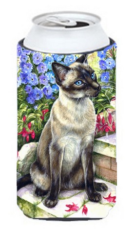 Siamese Cat in the Garden Tall Boy Can cooler Hugger