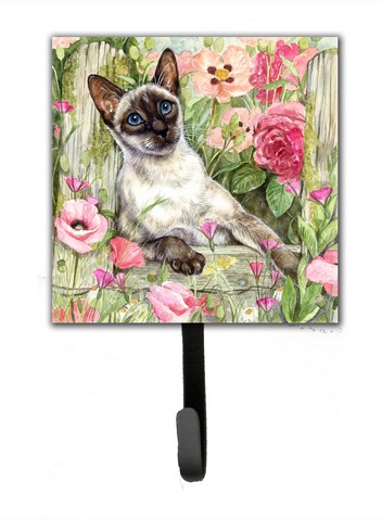 Siamese Cat in the Roses Leash or Key Holder