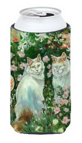 Cats in Garden by Debbie Cook Tall Boy Can cooler Hugger