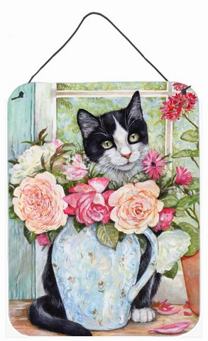 Black & White Rose Cat Wall or Door Hanging Prints