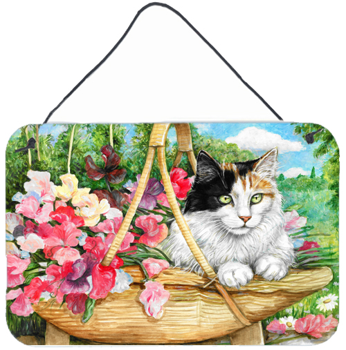 Cat in Basket Wall or Door Hanging Prints