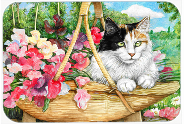 Cat in Basket Mouse Pad, Hot Pad or Trivet