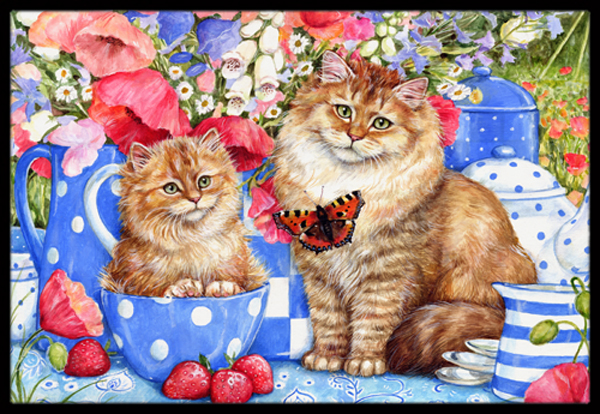 Blue Cats Indoor or Outdoor Mat- 24 x 36