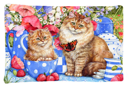 Blue Cats Fabric Standard Pillowcase - Blue