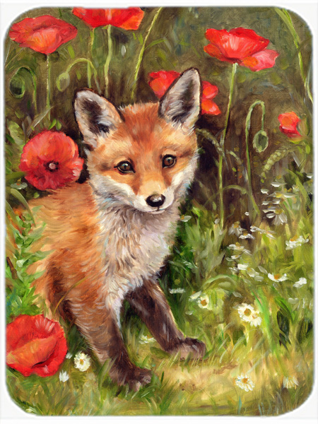Fox Cub by Debbie Cook Glass Large Cutting Board